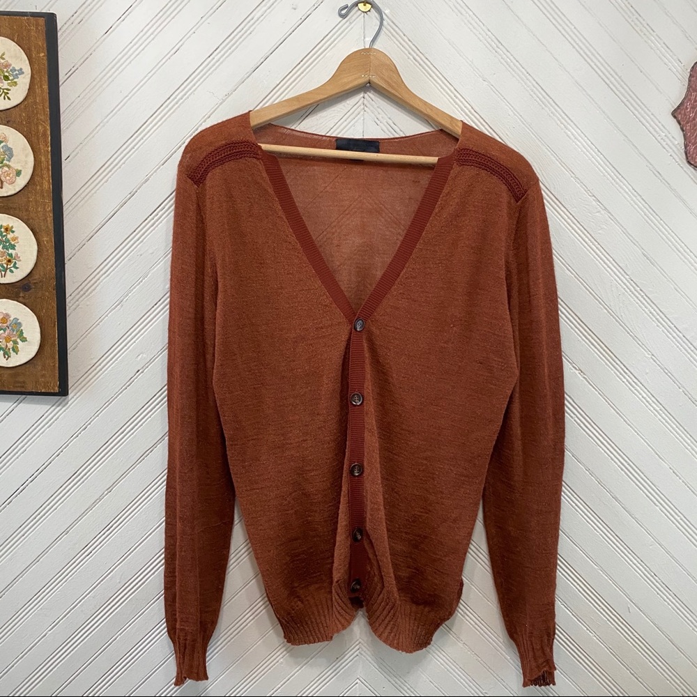 Burberry Prorsum Alpaca Wool Silk Cardigan Sweater